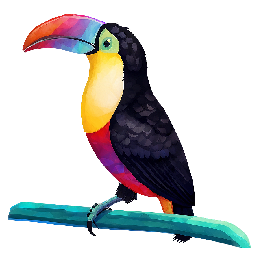 Toucan With Colorful Background Png Txc21