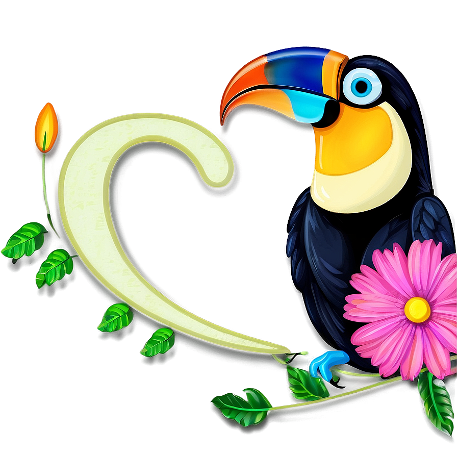 Toucan With Flowers Png 13