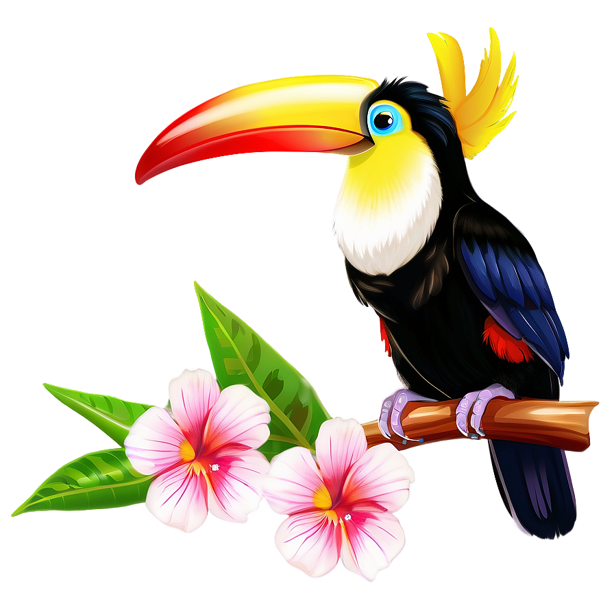 Toucan With Flowers Png 45