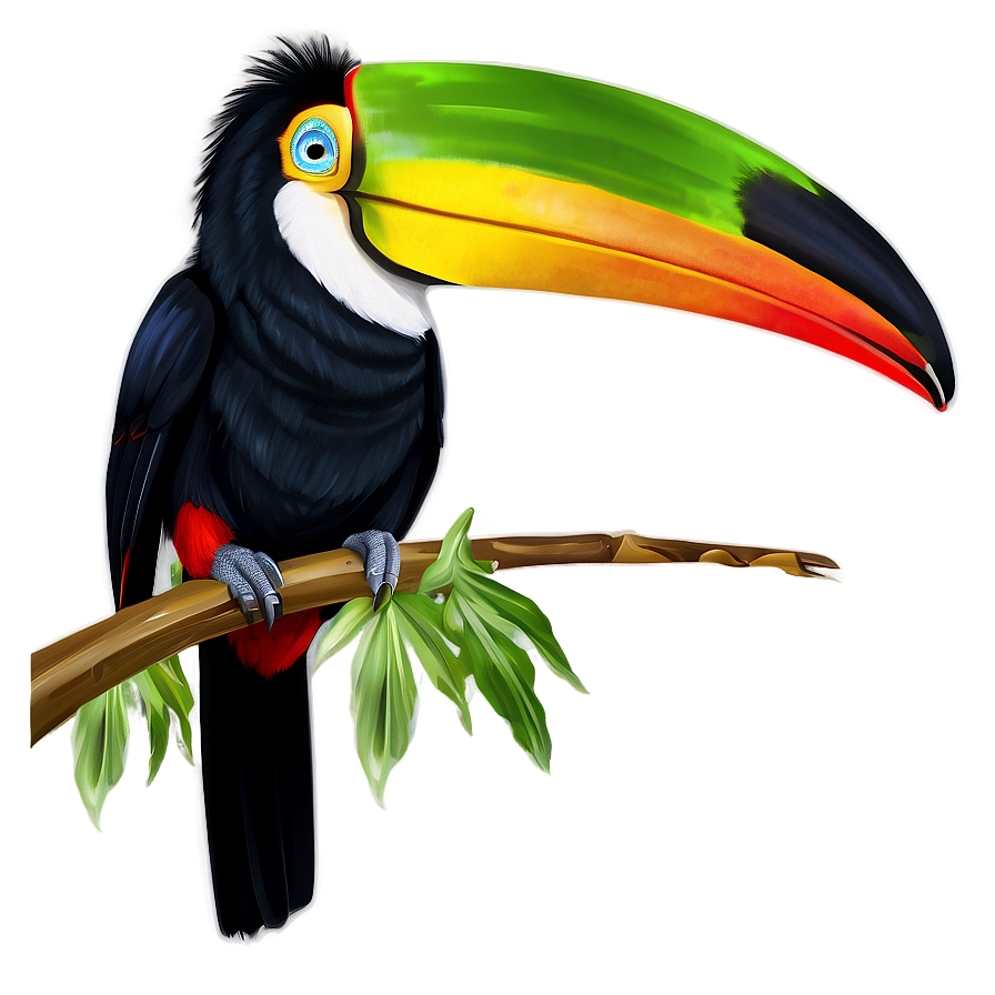 Toucan With Tropical Leaves Png 06112024