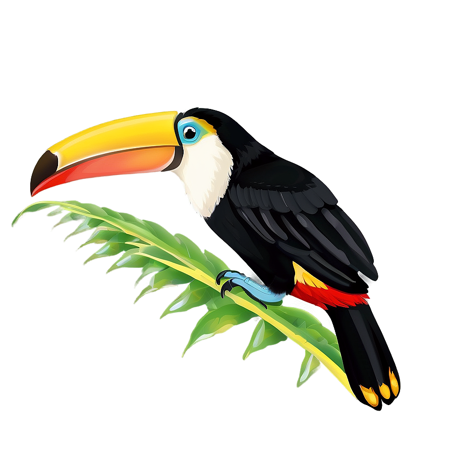 Toucan With Tropical Leaves Png Mqi