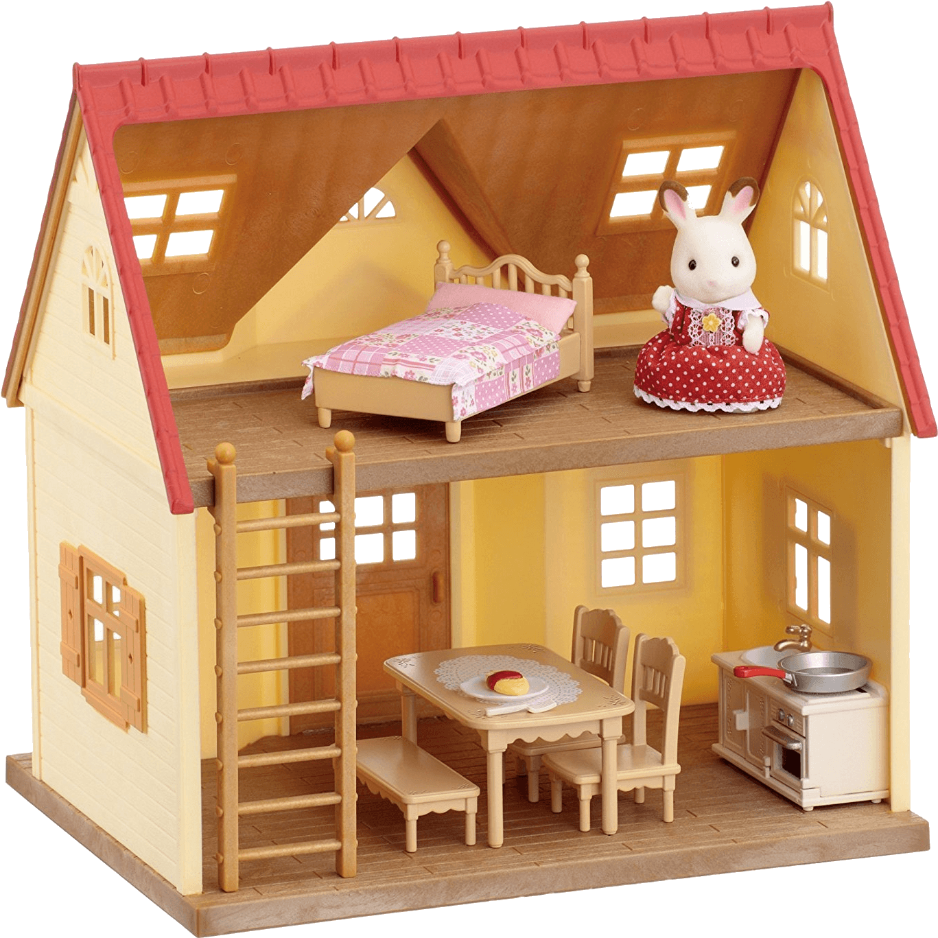 Toy Dollhousewith Furnitureand Figure