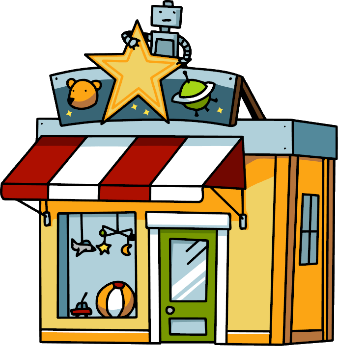 Toy Shop Cartoon Illustration