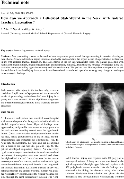 Tracheal Laceration Case Study