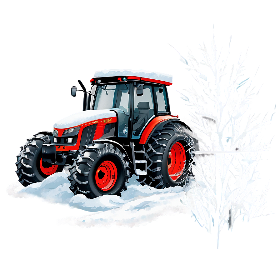 Tractor In Winter Png Qqe12