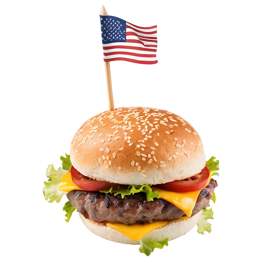 Traditional American Hamburger Png 05242024