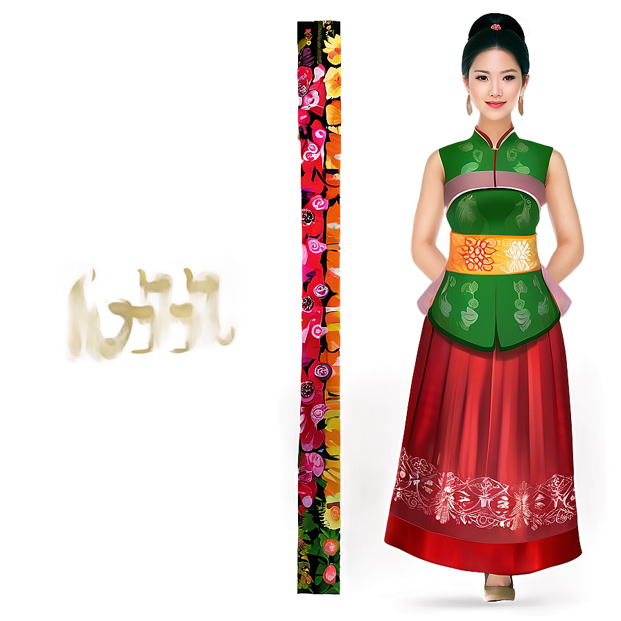 Traditional Asian Dress Fashion Png 06242024