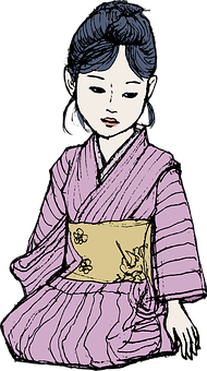 Traditional Asian Woman Illustration