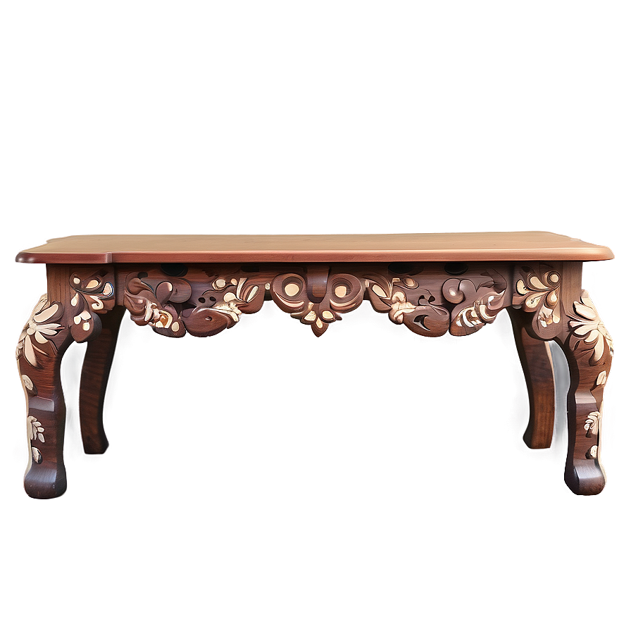 Traditional Carved Wood Table Png 05042024