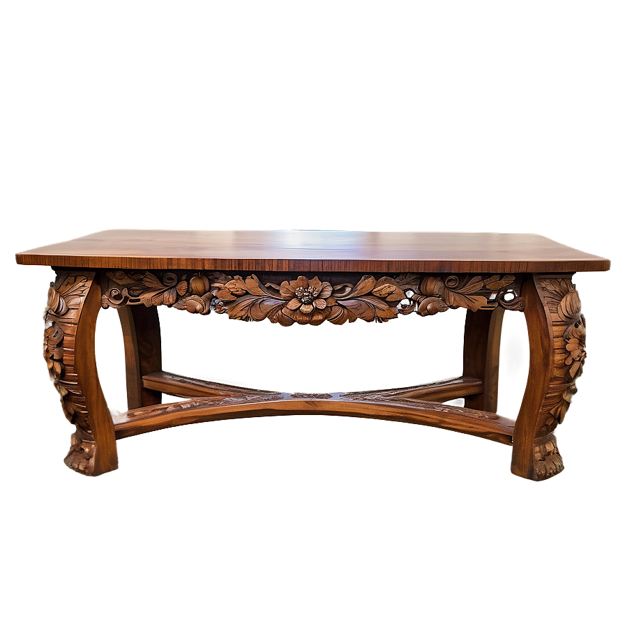 Traditional Carved Wood Table Png 49