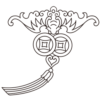 Traditional Chinese Amulet Outline