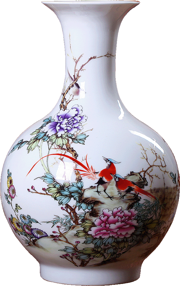 Traditional Chinese Floral Vase