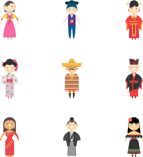 Traditional Cultural Attire Icons