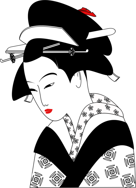 Traditional Geisha Art Illustration