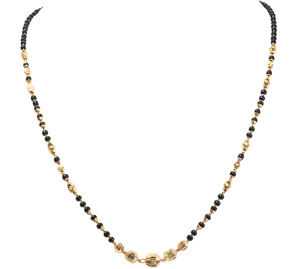 Traditional Gold Black Beaded Mangalsutra Design