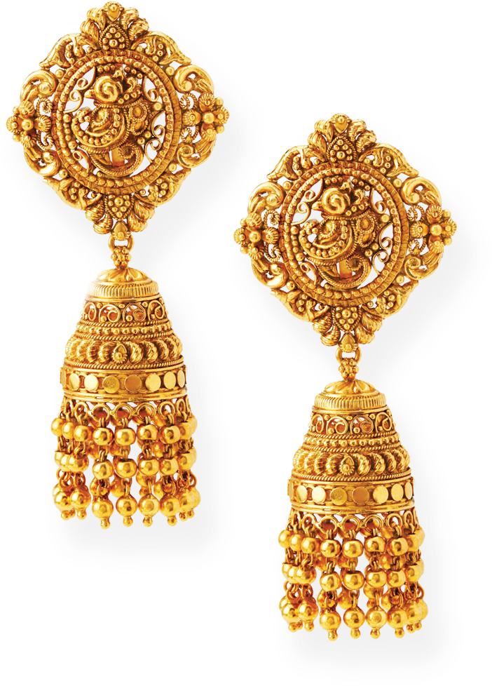 Traditional Gold Jhumka Earrings