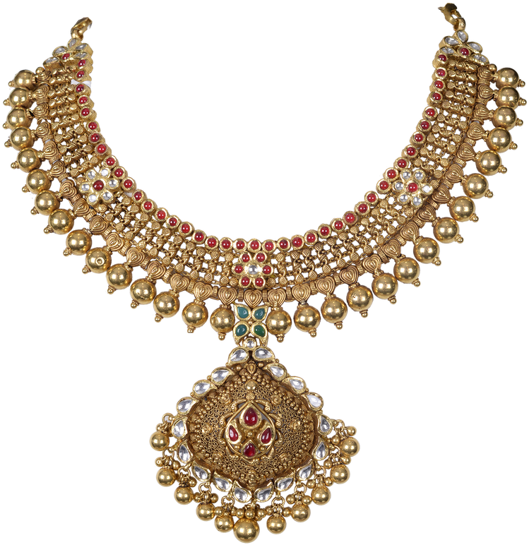 Traditional Gold Necklacewith Pendant Jewelry