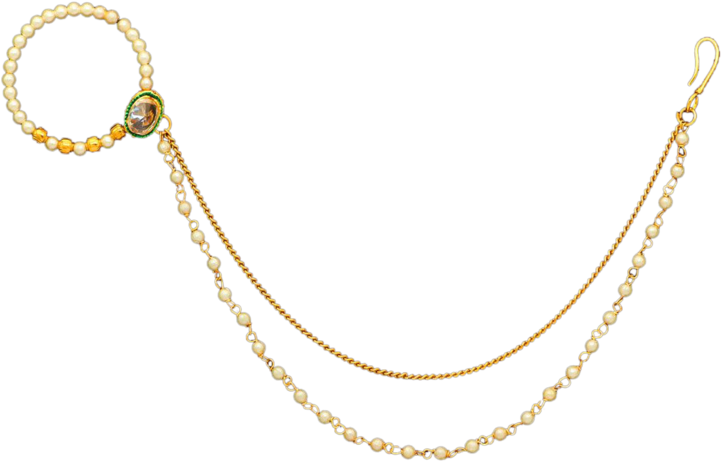 Traditional Gold Nose Ring Chain Jewelry