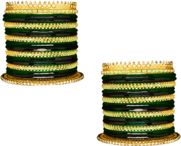 Traditional Goldand Green Bangles Set