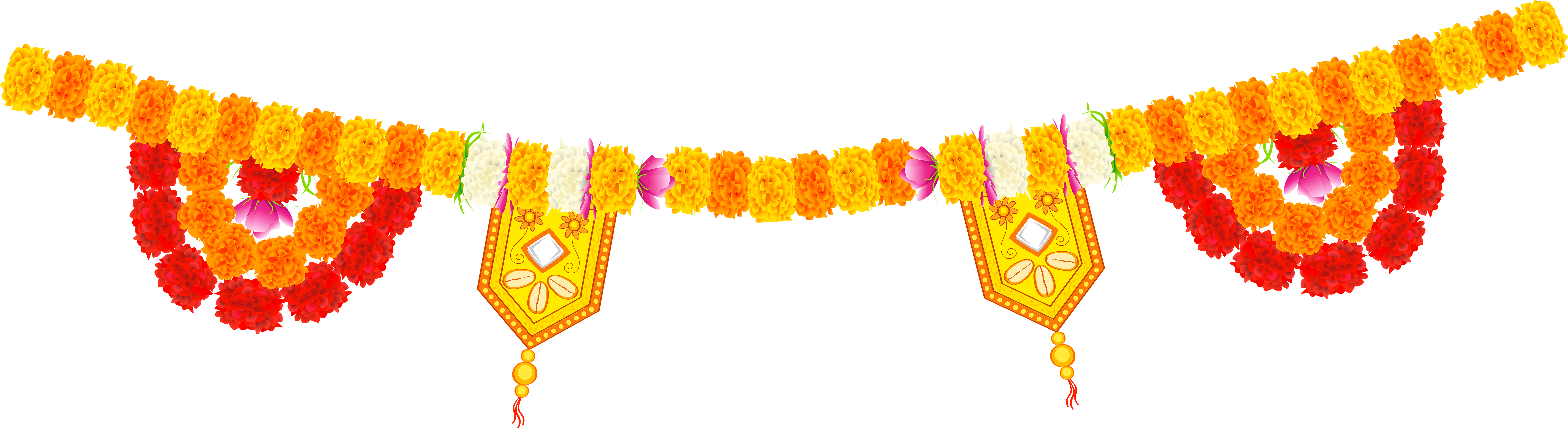 Traditional Indian Floral Decoration Garland.png