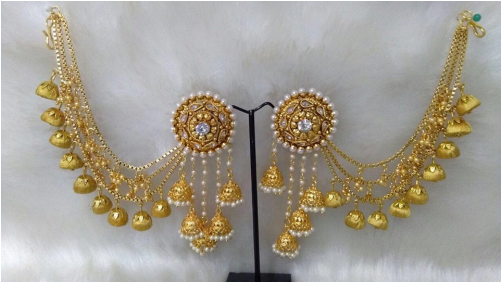 Traditional Indian Gold Jhumka Earrings