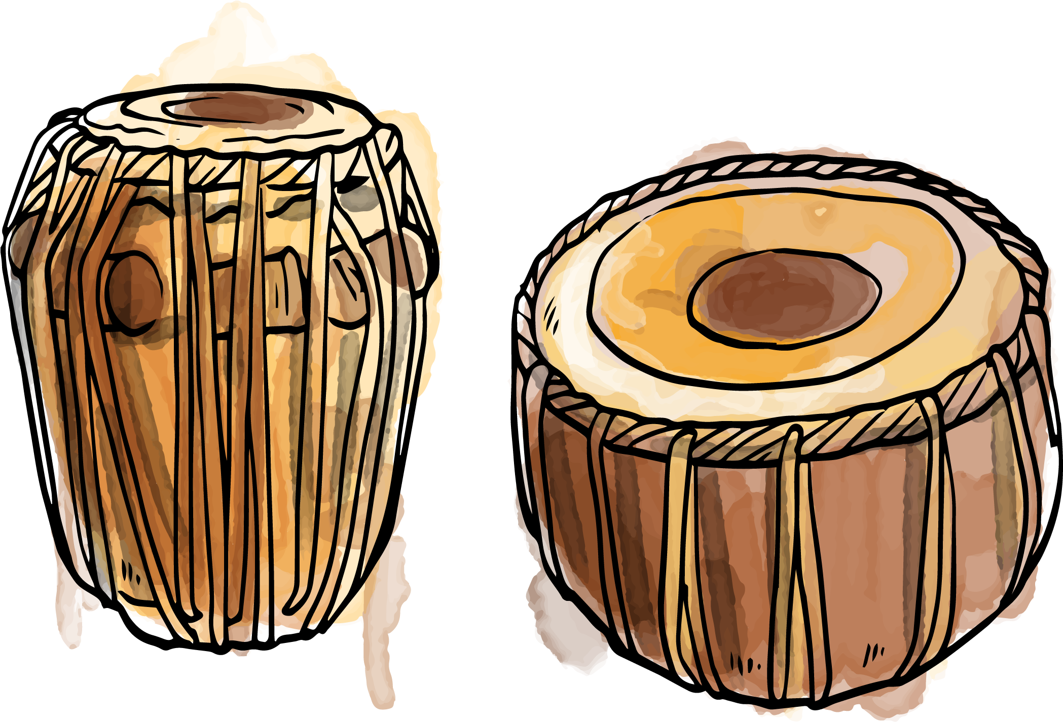 Traditional Indian Tabla Drums Illustration