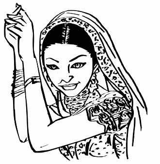 Traditional Indian Woman Illustration