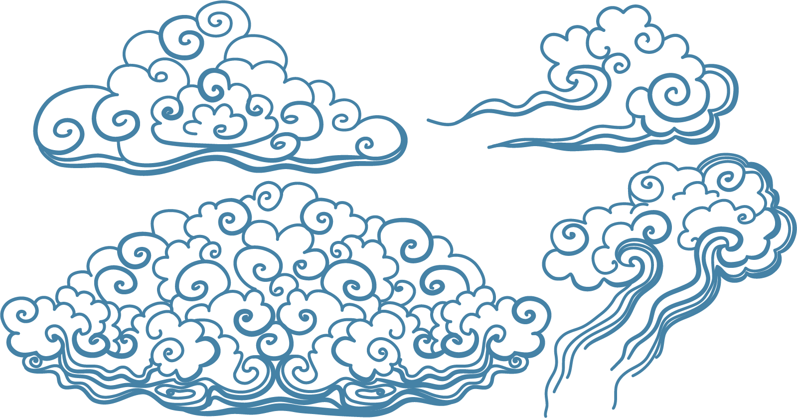 Traditional Japanese Cloud Illustrations