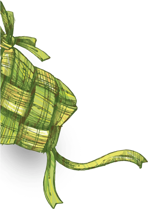 Traditional Ketupat Illustration