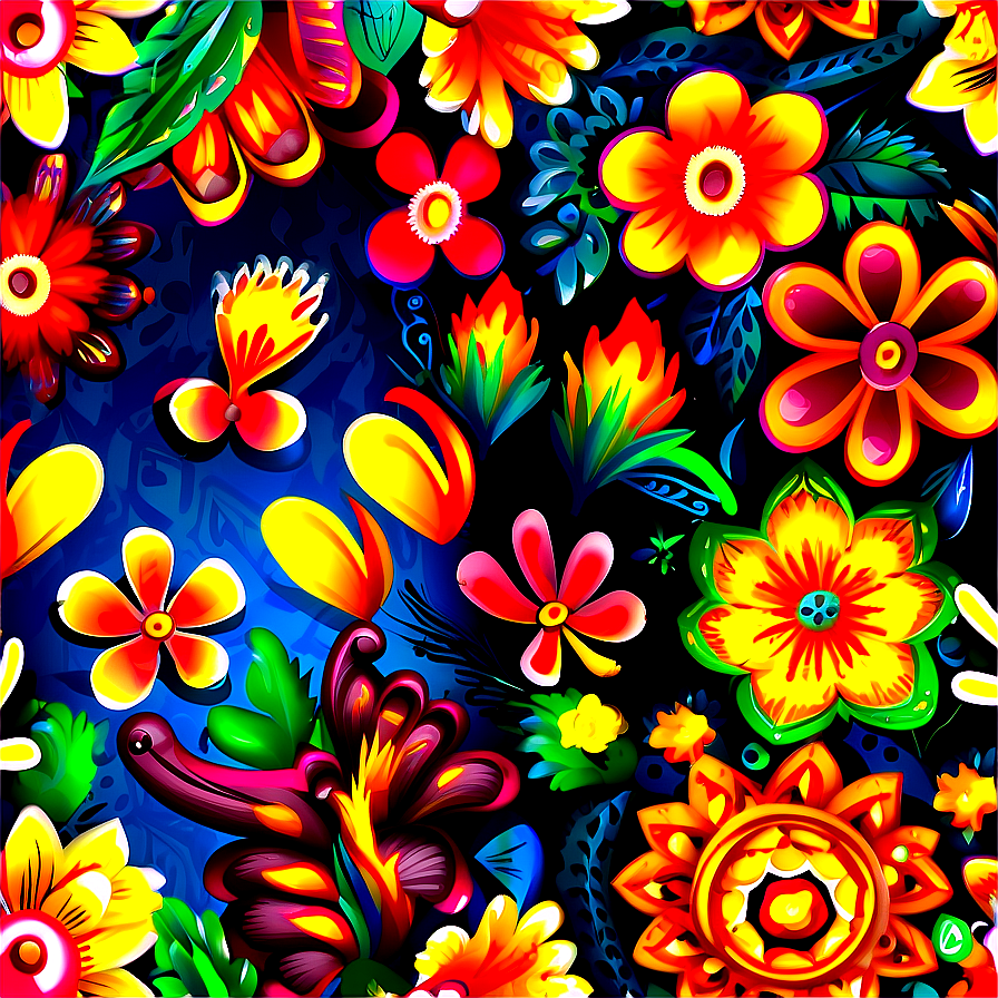 Traditional Mexican Floral Patterns Png Hbd64