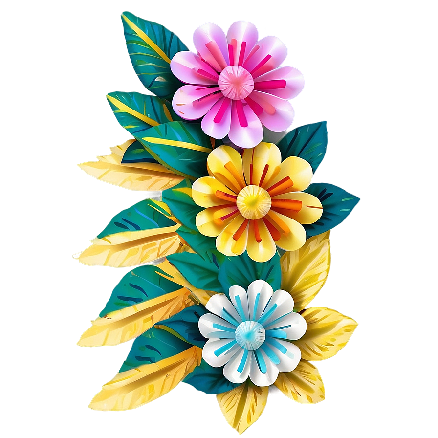 Traditional Mexican Paper Flowers Png 06202024