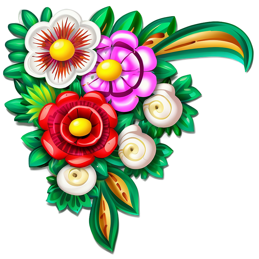 Traditional Mexican Paper Flowers Png 35