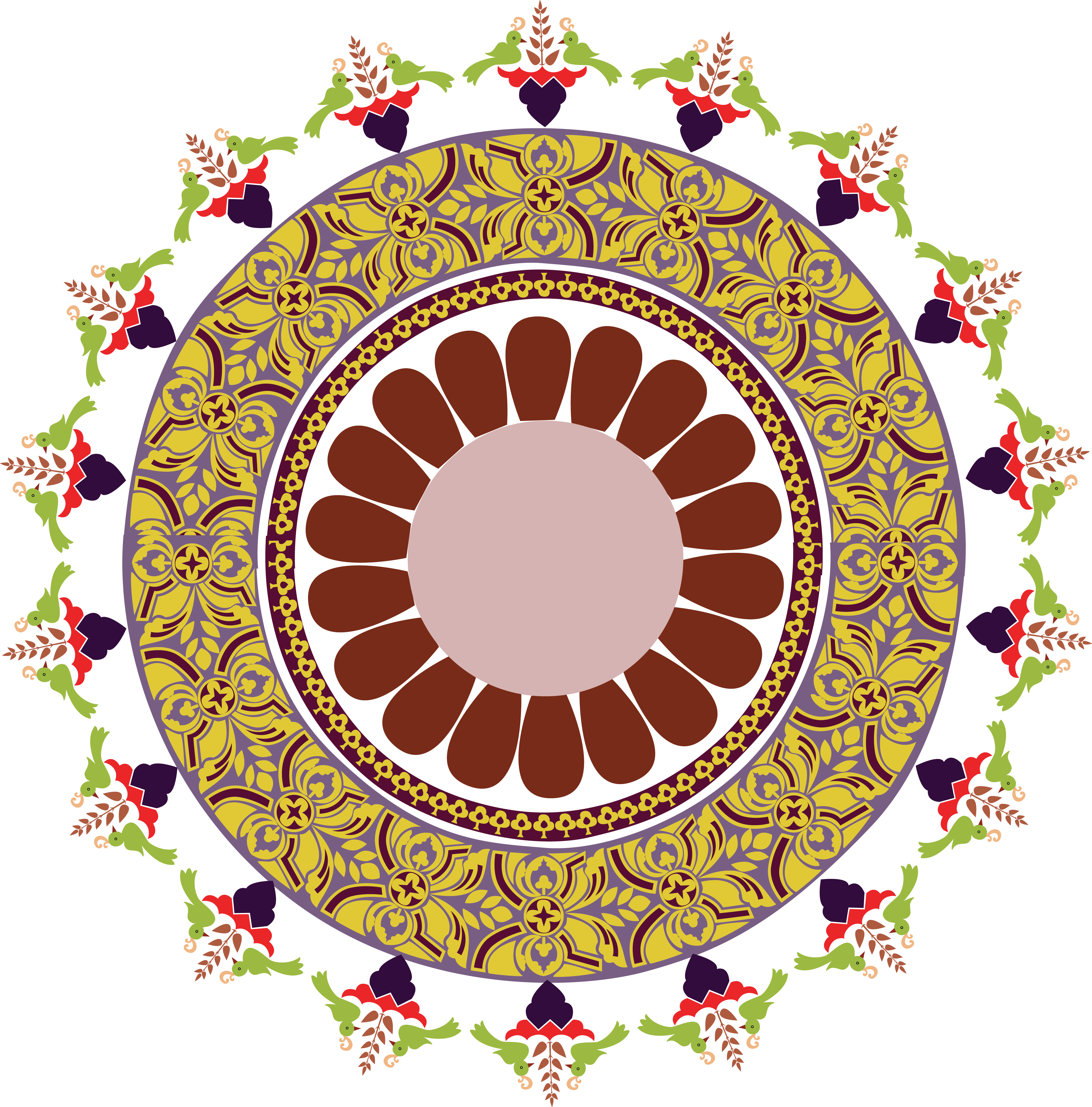 Traditional Rangoli Design Circular Pattern