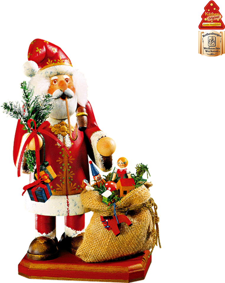 Traditional Santa Smoker Figurine