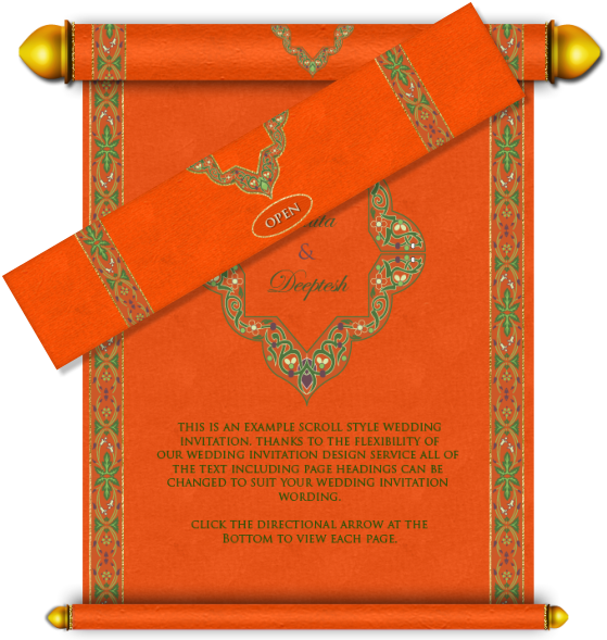 Traditional Scroll Wedding Invitation