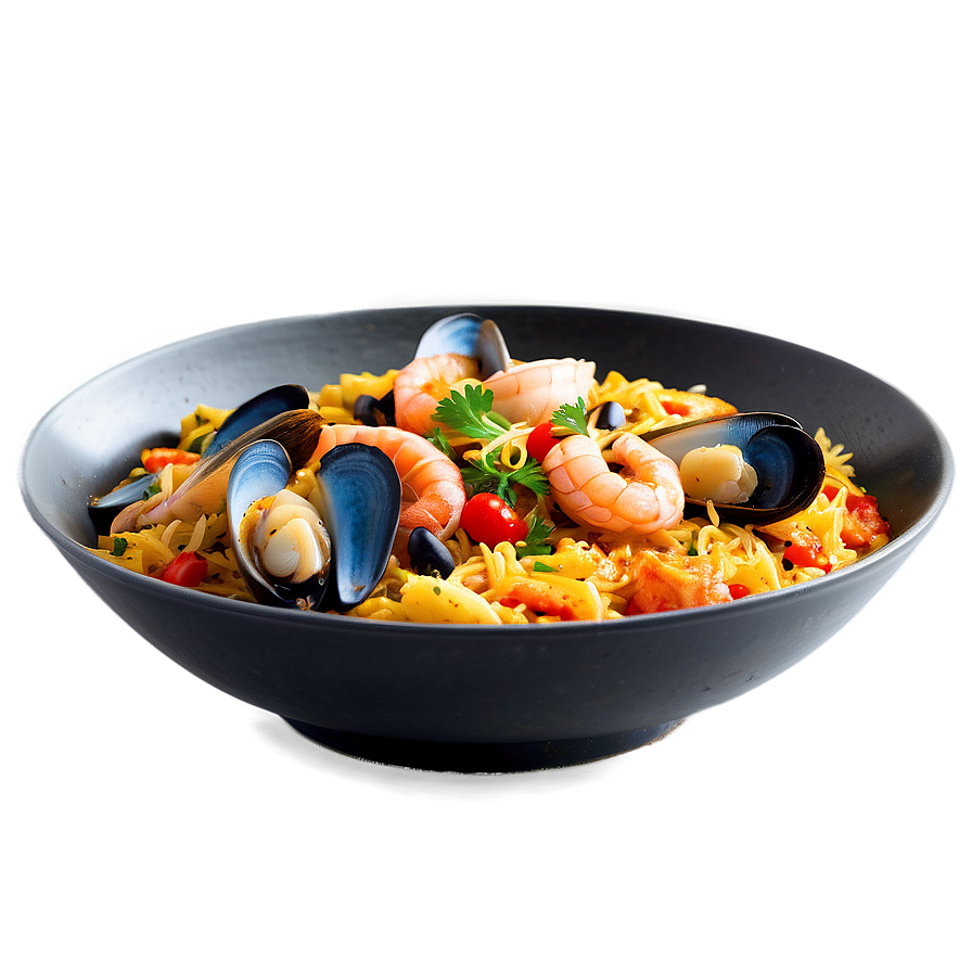 Traditional Seafood Paella Dish Png Jxw