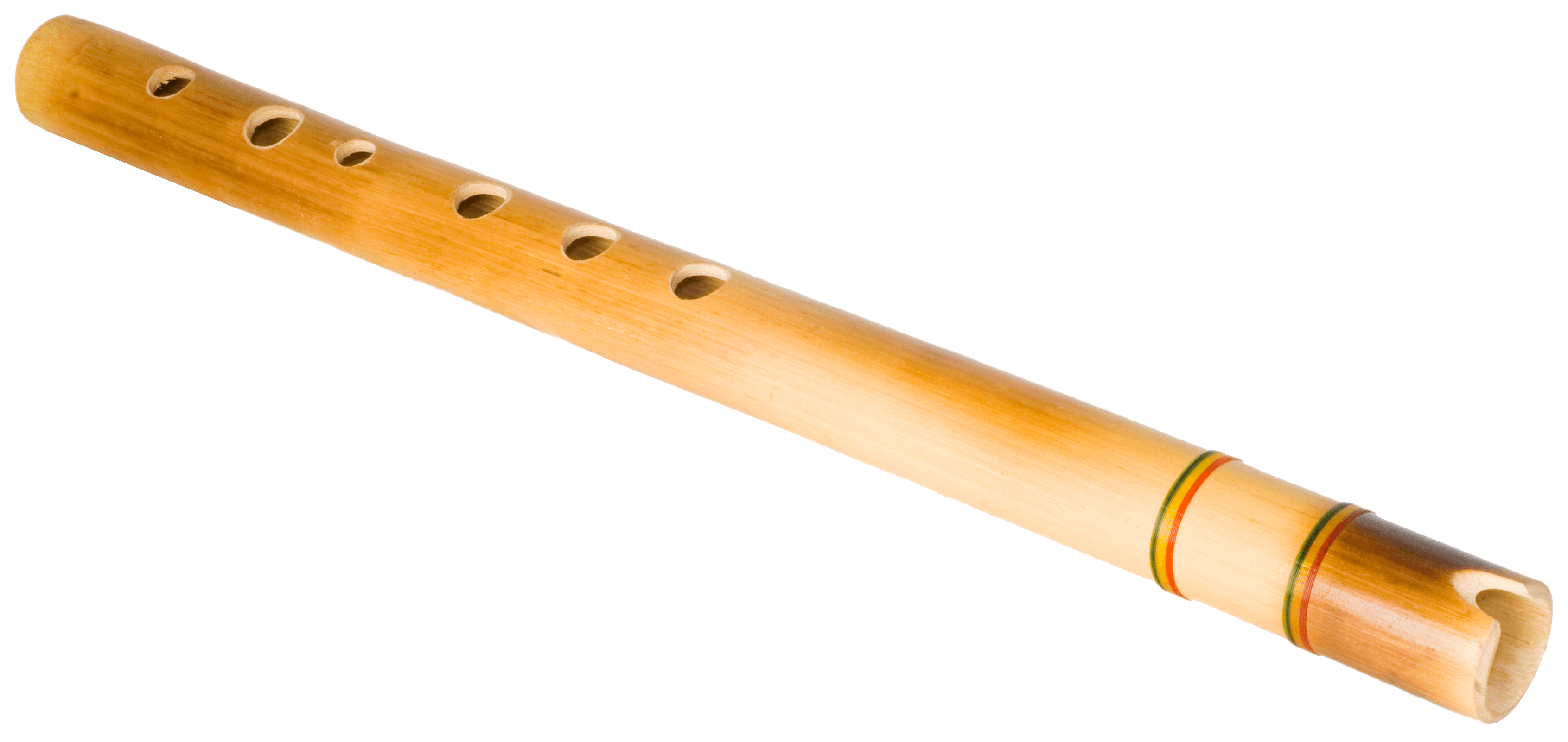 Traditional Wooden Flute Black Background