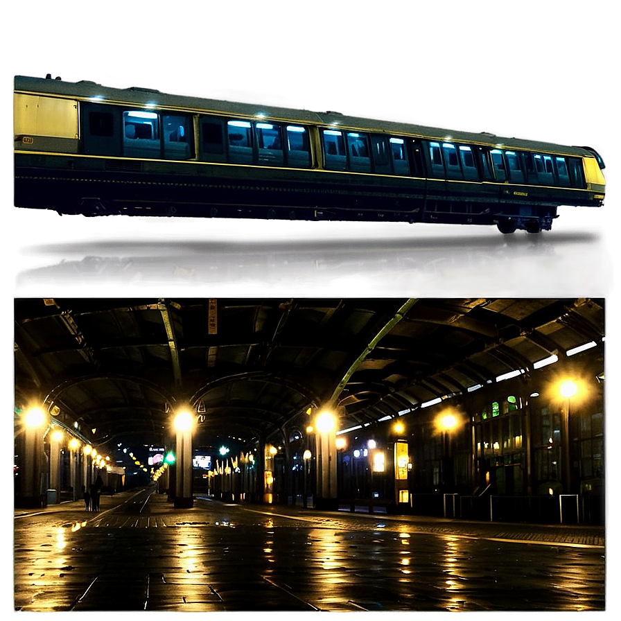 Train Station At Night With Lights Png 30