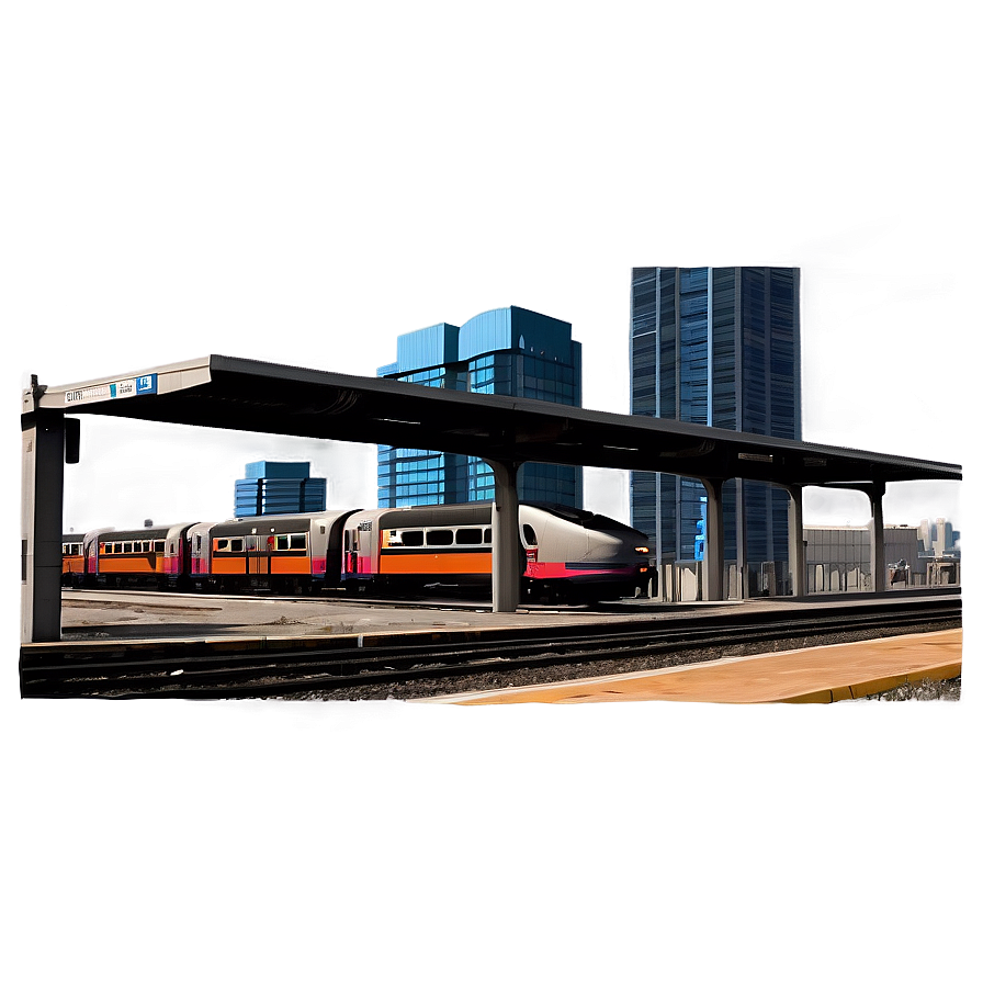 Train Station With City Skyline Png 06262024