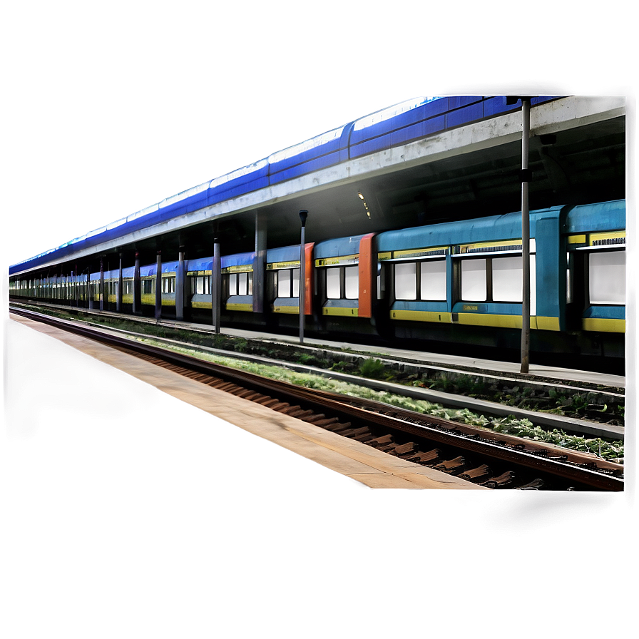 Train Station With Modern Trains Png Xno48