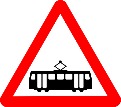 Tram Warning Sign