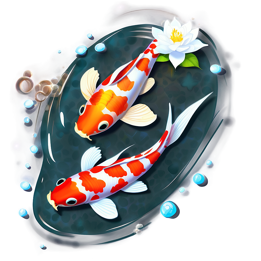 Tranquil Koi Water Scene Png Jnt