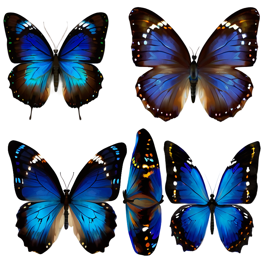 Transparent Blue Butterflies Png Drc