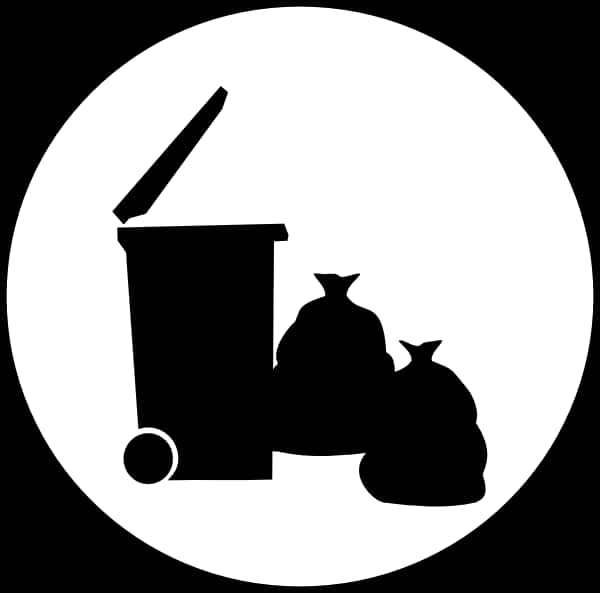 Trash Binand Bags Silhouette