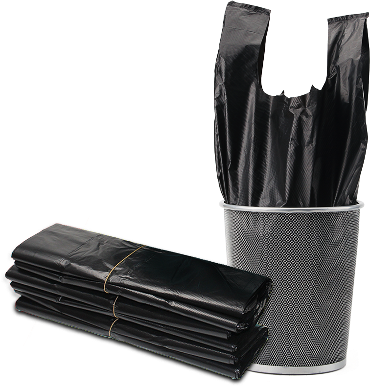 Trash Binwith Black Bagand Extra Bags