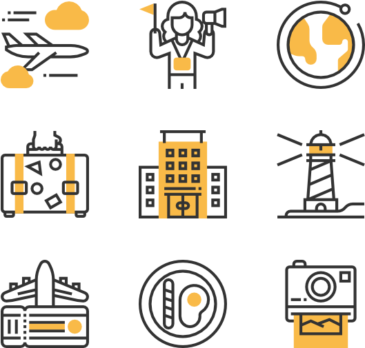 Travel Icons Set Vector Illustration