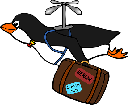 Traveling Penguin Illustration