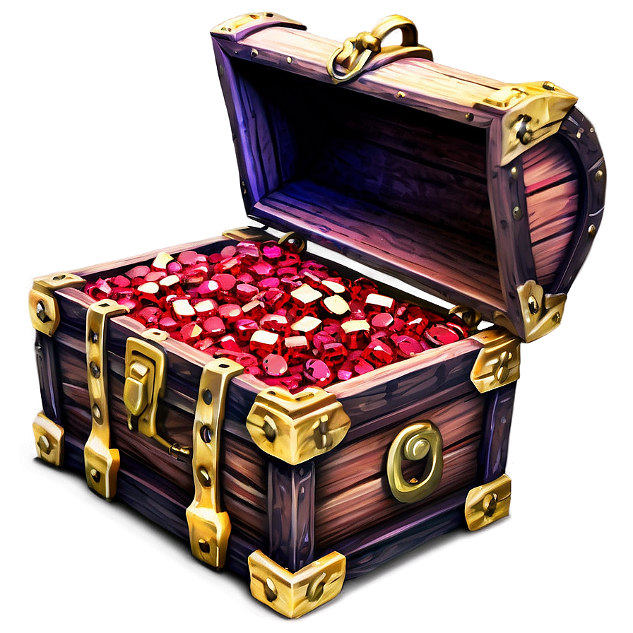 Treasure Chest With Rubies Png Dip55