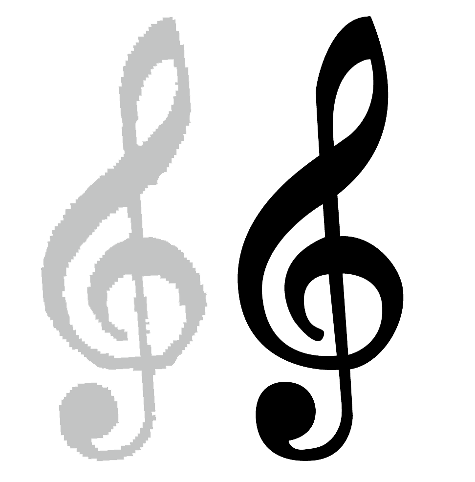 Treble Clef Duo Black Background