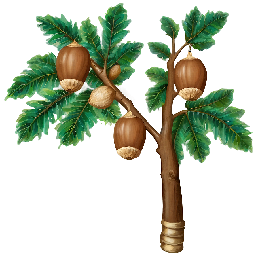 Tree Branch With Acorns Png 05252024